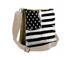 Black and White Flag Messenger Bag
