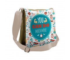 Encouraging Gym Phrase Messenger Bag