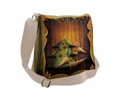 Deers Tree Wood Frame Messenger Bag