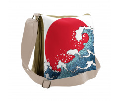 Red Sun Tsunami Messenger Bag