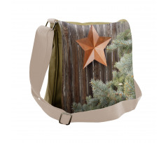 Star on Wood Messenger Bag