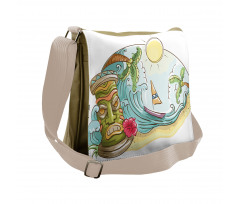 Cartoon Beach Messenger Bag