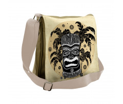 Mask Palm Ornate Messenger Bag