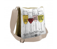 4 Types of Wine Rustic Messenger Bag