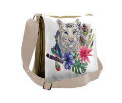 Retro Feline Cat Messenger Bag