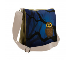 Owl on Tree Branch Messenger Bag