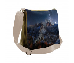 Italy Mountains Milky Way Messenger Bag