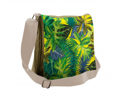 Exotic Leaves Watercolor Messenger Bag