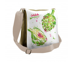 Watercolor Super Food Messenger Bag