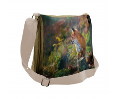 Young Wild Fox in Woodland Messenger Bag