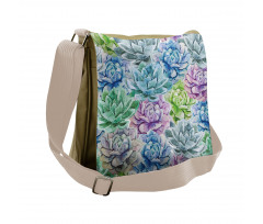 Flowers in Watercolor Messenger Bag