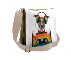 Dog Headphones Messenger Bag