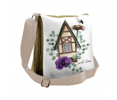 Watercolor Home Messenger Bag