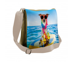 Dog in the Ocean Messenger Bag