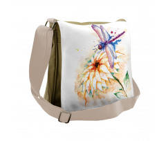Watercolor Lily Bloom Messenger Bag