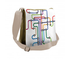 Abstract Colorful Subway Messenger Bag