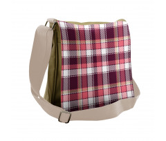 Retro Plaid Squares Messenger Bag