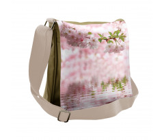 Tender Floral Branch Water Messenger Bag