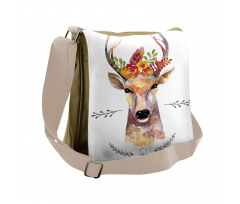 Watercolor Deer Rustic Messenger Bag
