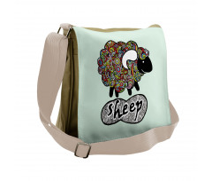 Hipster Doodle Fun Sheep Messenger Bag