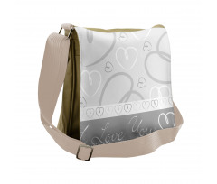 Doodle Hearts Love Messenger Bag