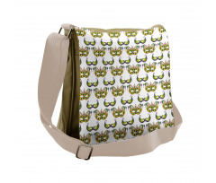 Mask Pattern Messenger Bag