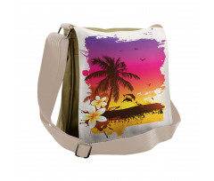 Tropical Beach Sunset Messenger Bag