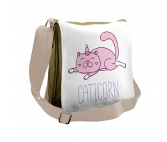 Pink Funny Mascot Messenger Bag