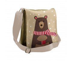 Bear Red Scarf Messenger Bag