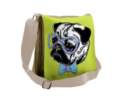 Pug with a Bow Tie Messenger Bag