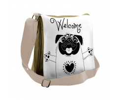 Black and White Dog Messenger Bag