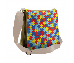 Colorful Puzzle Pieces Messenger Bag