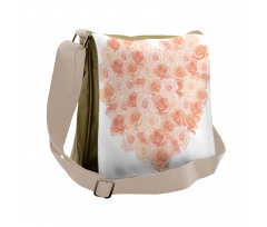 Heart Shaped Blossoms Messenger Bag