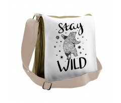 Dancing Bear and Words Messenger Bag