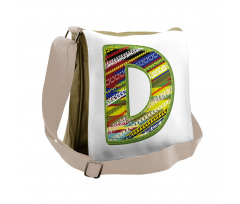 Letter Ornament Retro Messenger Bag