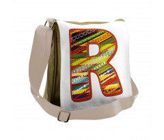 R Aztec Tribal Messenger Bag