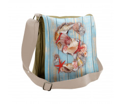 S Seashells Nautical Messenger Bag