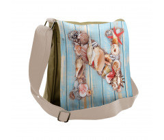 Ocean Seashells ABC Messenger Bag