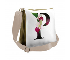 Lady Slipper Flower Messenger Bag