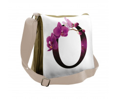 O Alphabet and Orchid Messenger Bag