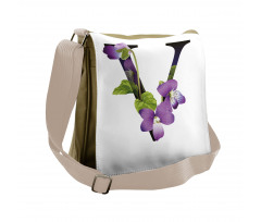 Viola Sororia Flower Messenger Bag