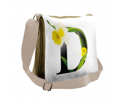 D Silhouette Daffodils Messenger Bag
