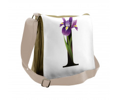 Iris Flowers Capital I Messenger Bag