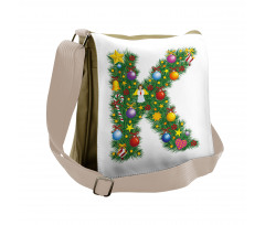 Tree Font Xmas Messenger Bag