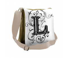 Ornate Capital L Art Messenger Bag