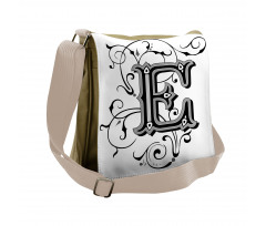 Capitaized Sign Swirls Messenger Bag