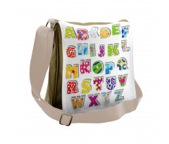 Alphabet Set Colorful Messenger Bag