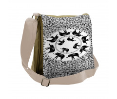 Monchrome Animal Floral Messenger Bag