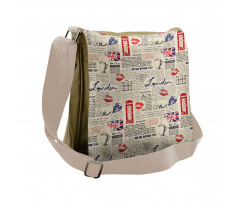 Newspaper Kiss Marks Messenger Bag