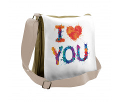 Watercolor Phrase Messenger Bag